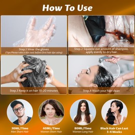 Kaisasa Black Hair Dye Shampoo for Women and Men, Hair Color Shampoo for Gray Hair Coverage, Permanent Shampoo Hair Dye for Color Treated Hair, Natural Herbal Ingredients -16.9 FL OZ