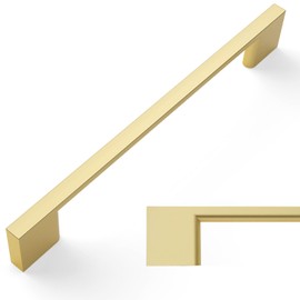 Amerdeco UK0035 Furniture Handles, Brass, 160 mm, Hole Spacing, Drawer Handles, Door Handles for Kitchen Cabinets, Wardrobe, Pack of 5