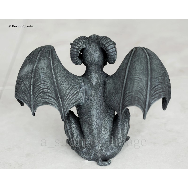 Winged Ram Horned 'Stone' Gargoyle Chimera Guardian Gothic Statue Superb