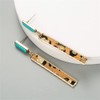 Rectangle Turquoise Dangle Earrings for Women Girls Gold Plated Long
