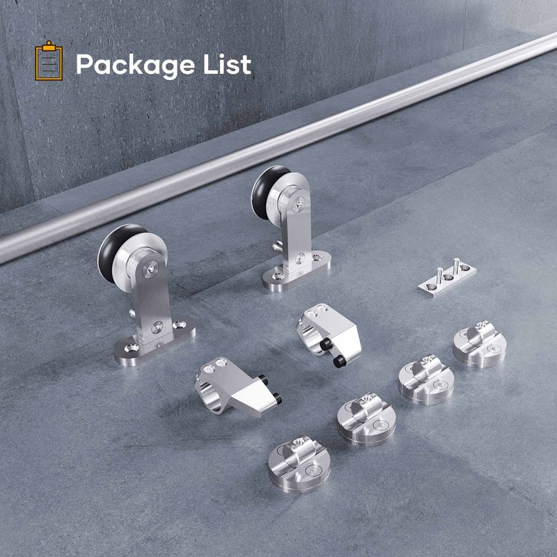 EaseLife 5 FT Top Mount Stainless Steel Sliding Barn Door