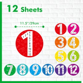 12 PCS Math Multiple Posters, 1-12 Number Learning Poster Multiplication from 1 to 12 Chart Fact Bulletin Board Decor Set Educational Teaching Tool Supplies for Toddler Kid Family Classroom