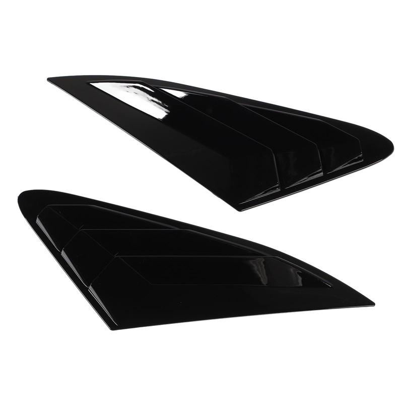 2PCS Rear Side Window Louver Gloss Black Sporty Look Scratch