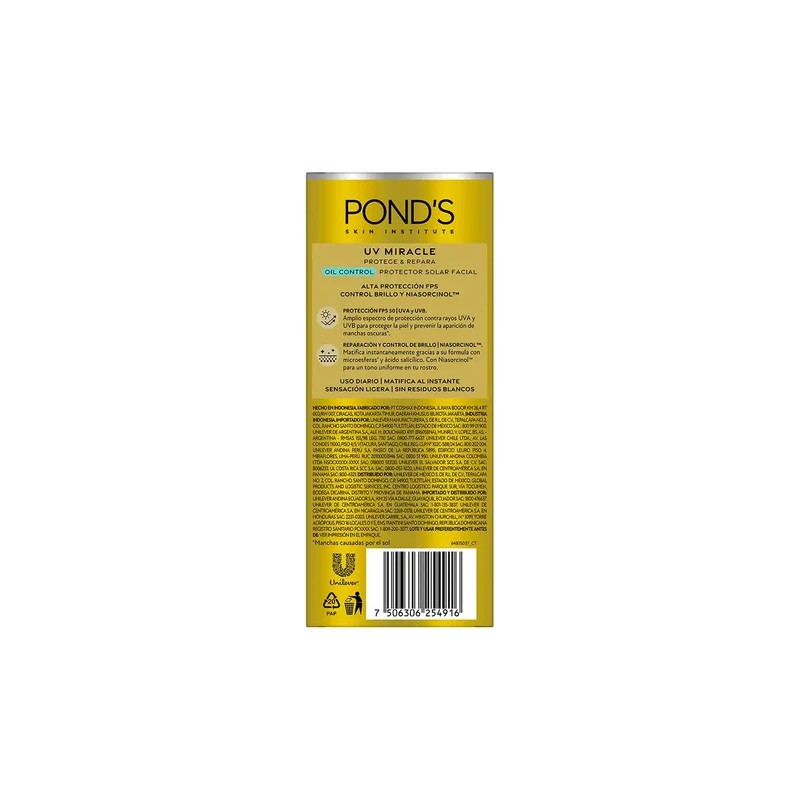 Protector Solar Facial Ponds 50 Fps Uv Miracle Oil Control