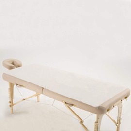 DR.LOMILOMI Premium Disposable Poly-Backing Non-Woven Water and Oil Proof Cover Sheet (W31.5” x L75”) for Massage Table (A Pack of 10) (2 Pack, White)