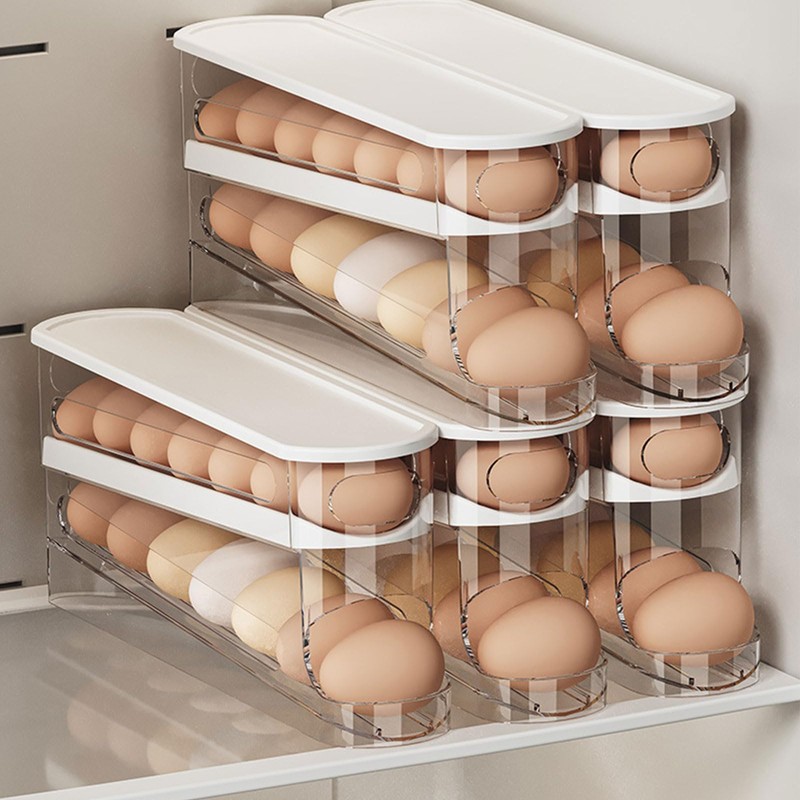 rflaueo Refrigerator Egg Holder Egg Holder for Fridge With Lid