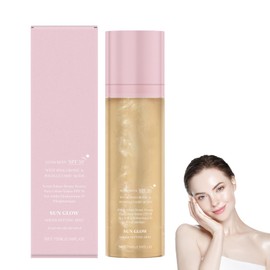 Sheer Setting Mist Sunscreen SPF 50, Broad Spectrum Shimmering Body Oil Mist, Hydrating Glow Mist with Shimmering Oil for Face & Body, Non-Greasy & Fast-Absorbing