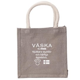 Mozu VSJJ-01B VBSKB by Vesca Tote Bag, Small Size, Small, Mini Tote, Scandinavia, Sweden, Elk, Elk, Elk, Women's, Walk Tote, Lunch Tote, Bento Tote, Jute, Gray, gray