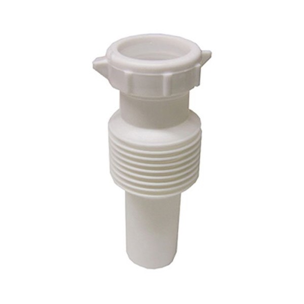 LASCO 03-4319 White Plastic Tubular 1-1/2-Inch Flexible, Extendable, Slip Joint Extension with Nut and Washer