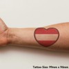 'Austria Flag Heart' Temporary Tattoo - Water Resistant, Skin-Safe, Non-Toxic