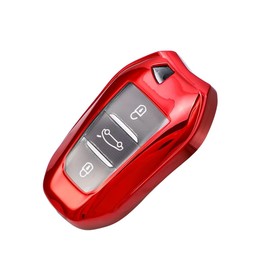 MEDZUK 5 Colours Key Case, Compatible with Citroen C5 Aircross 2018-2024 2025 Car Key Case with Key Fob Accessories Protective Case, red