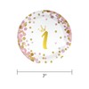 Pandecor 50 platos de postre de papel para primer cumpleaños,