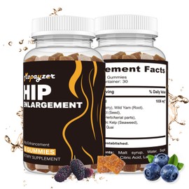 Booty Gummies for Big Butt and Hips, Bigger Butt Gummies for Natural Curves, 2 PCS Bum Support Gummy Booty Curvy Body, Berry Flavored Women Support Supplement, Boost Glute Growth, Fenugreek, 60 Count.
