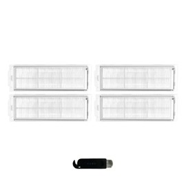 INF Pack of 4 Vacuum Cleaner Filters for Xiaomi Robot Vacuum Mop 2S/Mop P/Mop Pro/XMSTJQR2S/STYTJ02YM, 4 x HEPA Filters, 1 x Cleaning Brush