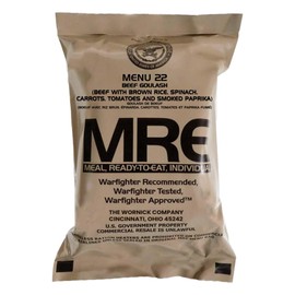 Nutrient-Rich MREs - Portable Food Survival Meals - Long Shelf Life Ready to Eat Emergency Food Rations - Made in USA (Beef Goulash) - 2024 Inspection
