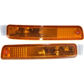 Evan Fischer Turn Signal Light Compatible with Toyota Camry 95-96 Set of 2 (RH and LH) Assembly On Bumper Left and Right Side Inner