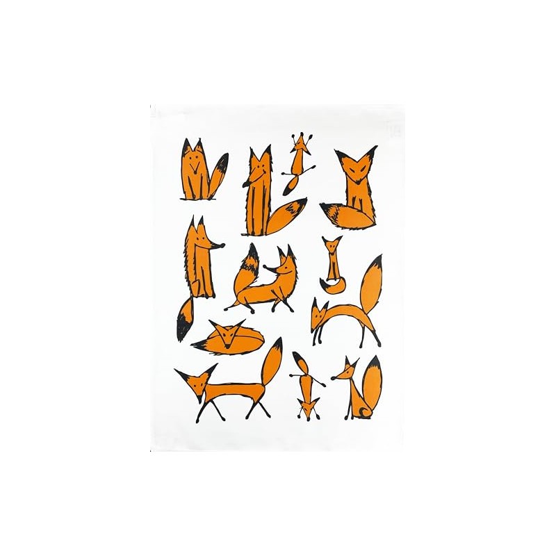 Half a Donkey The Scruffy Foxes large cotton tea towel