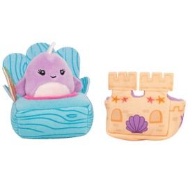 Squishville Mini-Squishmallows Plush Beach Accessory Set - Includes One 2-Inch Mini Plush, One Sand Castle Accessory, One Beach Chair Accessory - Irresistibly Soft, Colourful Plush