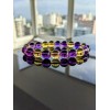 RAYON Amethyst Citrine bead bracelet men 10mm stretch 7, 7.5,