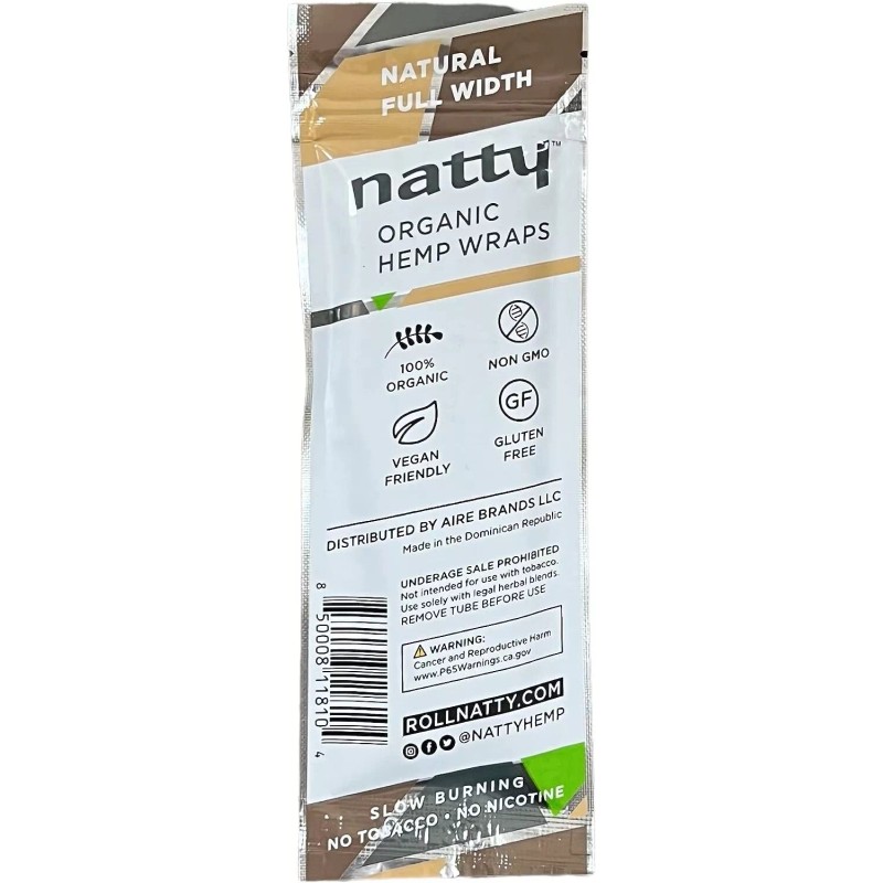 Natty Full Width Wraps 15 Packs Per Box 4 Wraps