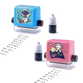 Teaching Stamps for Kids,Math Stamp,Refillable Ink Math Practice Number Rolling Stamp,Multiplication and Division Math Learning Roller Stamp Within100,for Preschool Kindergarten Classroom Supplies