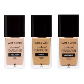 Wet n Wild Base de maquillaje en cremoso Wet n Wild Photo Focus Photo Focus Matte Foundation 3 photo focus tono photo focus matte foundation - pack por 3 unidades de 30mL 40.82g