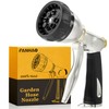 FANHAO Heavy Duty Garden Hose Nozzle, 100% Metal Water Nozzle