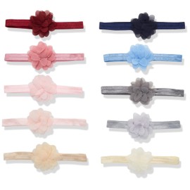 Hudson Baby unisex baby Cotton Synthetic Headband, Chiffon Cream Blush, 0-24 Month US