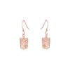 Pink Peruvian Opal Raw Nugget Earrings in 14k Rose Gold