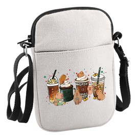Capybaras Animal Lover Gift Capybara Coffee Crossbody Bag Animals Theme Gift for Friend (Capybara coffee CA CB)
