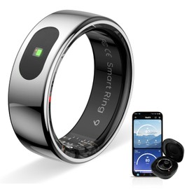 HPLSZCN Smart Ring Health Tracker, Touch Health Rings, Heart Rate, Blood Oxygen, Women Health, Sleep & Fitness Tracker, Smart Ring for Women & Men, No App Fee for Features (Gray, 10)