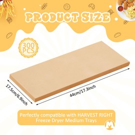 Fuyoooo 300 Pcs Freeze Dryer Tray Mats Compatible with Harvest Right Freeze Dryer Trays Parchment Paper Freeze Dryer Trays Non Stick Freeze Dryer Accessories(Medium 17 x 6.8")