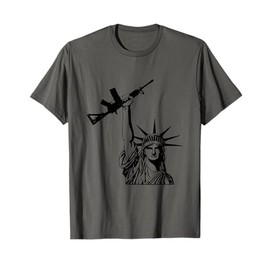 Statua della Libertà con AR15 Black Rifle Maglietta