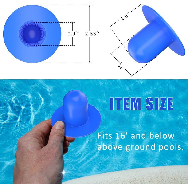 DIELOVEHUA Pack of 4 Pool Plugs, Swimming Pool Sealing Plugs,