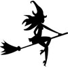 Wall Decal Witch Flying Silhouette Broom Wicked Bat Pumkin Malignant