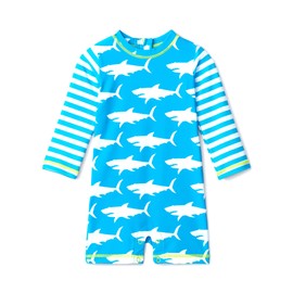 Hatley Baby Boy's One Piece Rashguard Swimsuit, Hungry Sharks