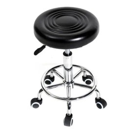 Height Adjustable Swivel Bar Stool PU Leather Seat Chrome Base Round Modern Design Bar Furniture for Home Bar & Commercial Usecolor: Black1