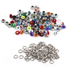 Pack of 100 Eyelets Kit, 4 mm Aluminium Colourful Metal Eyelets for Shoes, Clothing, Bag, Craft, DIY Project (Mixed Colour)