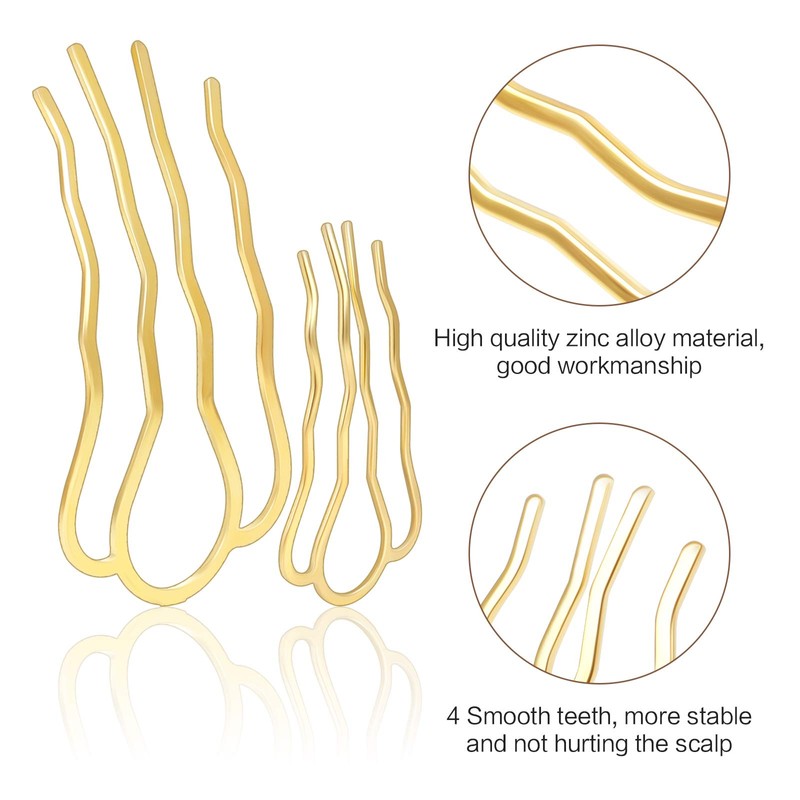 Hair Combs Metal 10 Pieces 2 Sizes Hair Comb 4