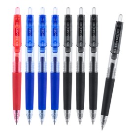 M&G Retractable Gel Pens, 0.5mm Fine Point, 8-Pack Colored Gel Pens (Black/Red/Blue), Smooth Writing Bulk Pens, Large Capacity Journaling Supplies for School & Office