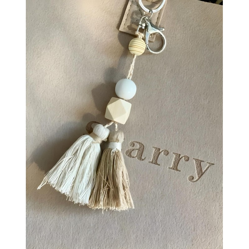 [Iris Apricot] Limited Edition Kraftworks Tassel Keychain Lanyard Key Ring