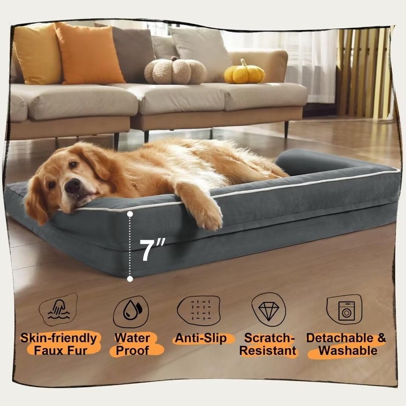 Dog Bed Medium Size Dog-Orthopedic Waterproof Bed for Dogs,Foam Couch