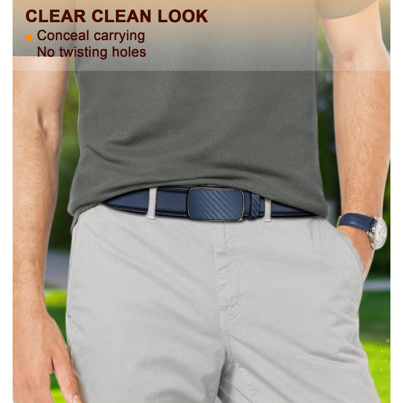 BULLIANT Men's Ratchet Belt Nontrimmable-Click Belt Adjustable for Men Gift