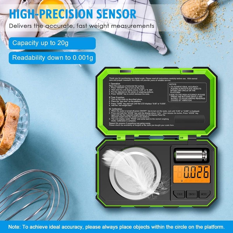 AMIR Professional Digital Mini Scale, 20g-0.001g Pocket Scale, Electronic Smart