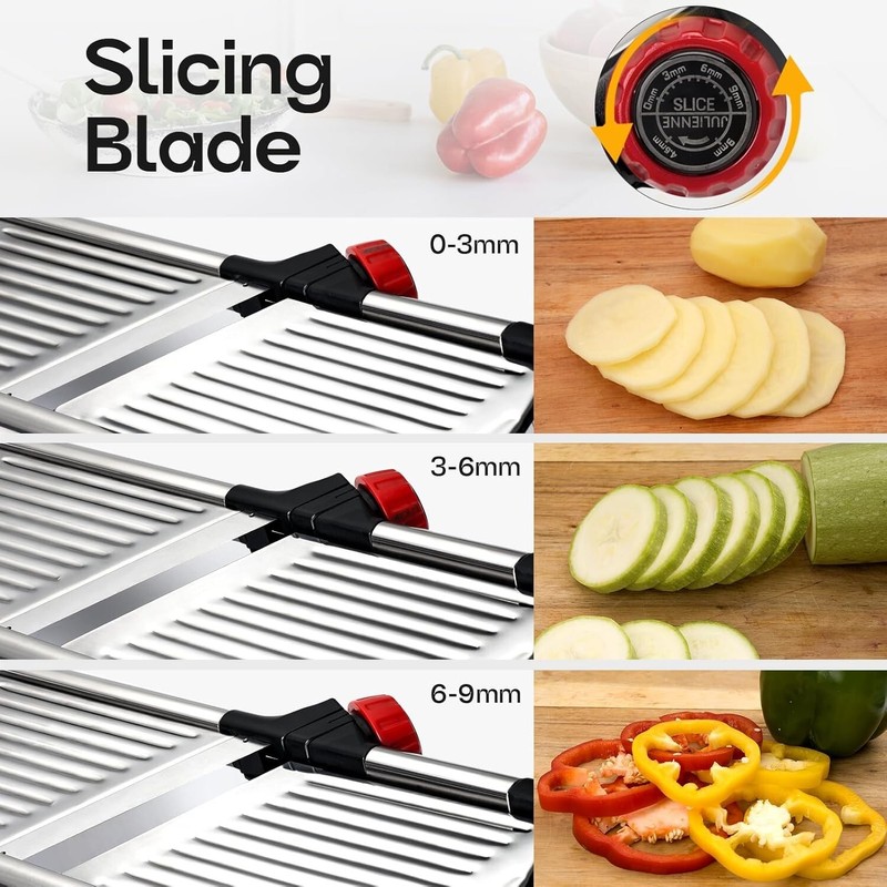 X Home Adjustable Mandoline Slicer Stainless Steel Vegetable Chopper Food