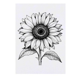 'sunflower' Temporary Tattoo - Water Resistant, Skin-Safe, Non-Toxic Transfer (TO00061509)