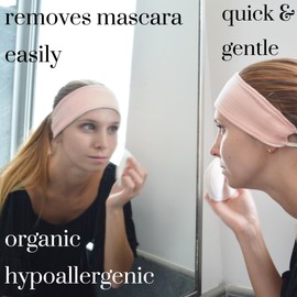 8 Large Organic Bamboo Viscose Makeup Remover Pads Reusable Washable | Cloth Pads Mitts Reusable Rounds with Holder Makeup Removing Pads Makeup Remover Reusable Cloth Rounds for Face | Handmade in FL