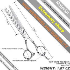 Fengliren High-end Professional Hair Cut Thinning Scissors Hair Cutting Teeth Shears Barber Hairdressing Texturizing Scissor Extremely Very Sharp 6.3 Inch Dynamic Stainless Steel Alloy For Men Women