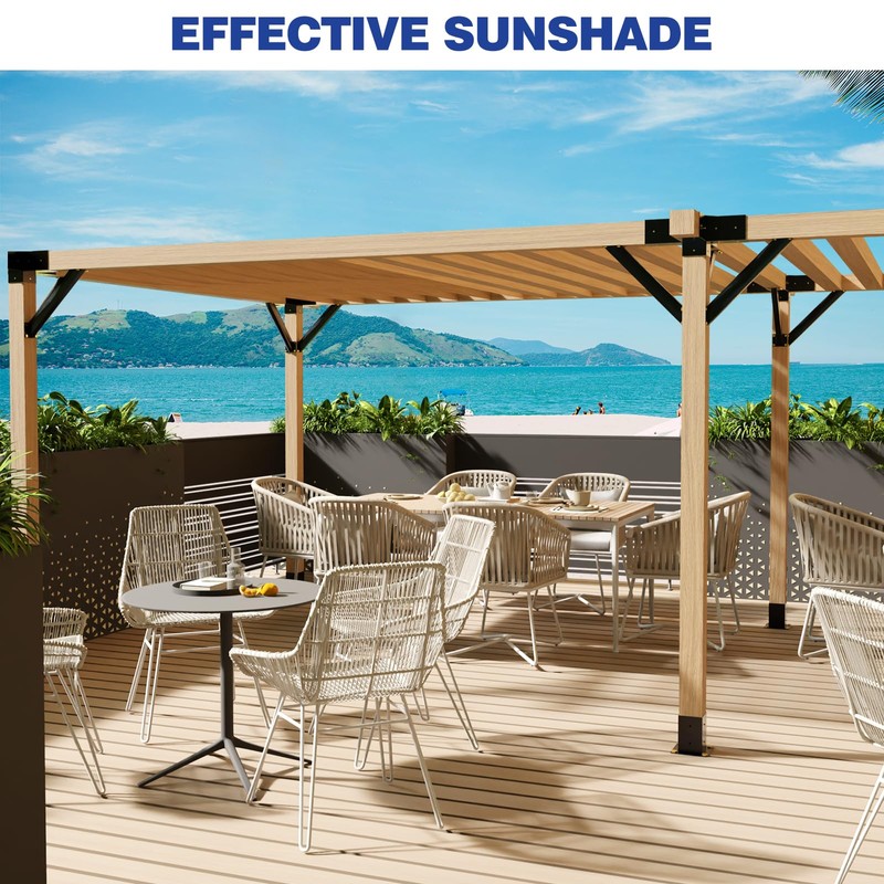 Grehitk 4PC 45 Degree Angle Support Bracket, Pergola Kit Heavy