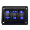 3 Gang Rocker Switch Panel Aluminum Pre-Wired Toggle Dash 5